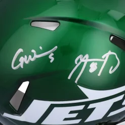 New York Jets Autographed Items | Helmets^Aaron Rodgers & Garrett Wilson Autographed 2024 Riddell Speed Authentic Helmet