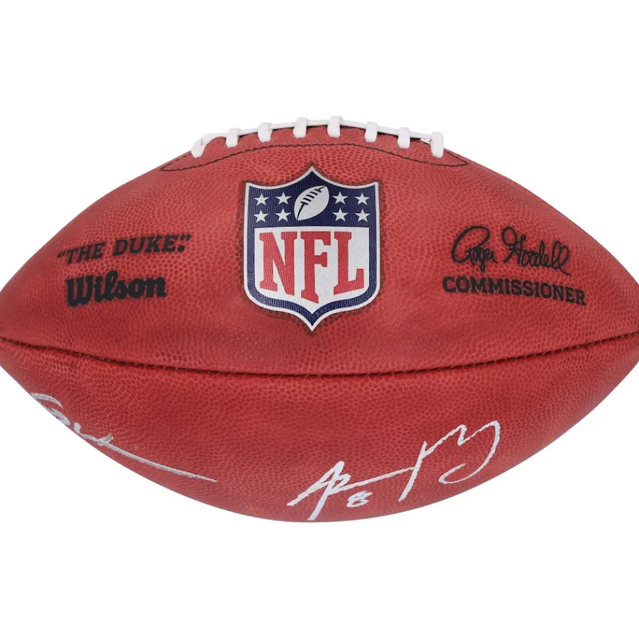 New York Jets Autographed Items | Footballs^Aaron Rodgers & Garrett Wilson Dual-Signed Duke Full Color Football