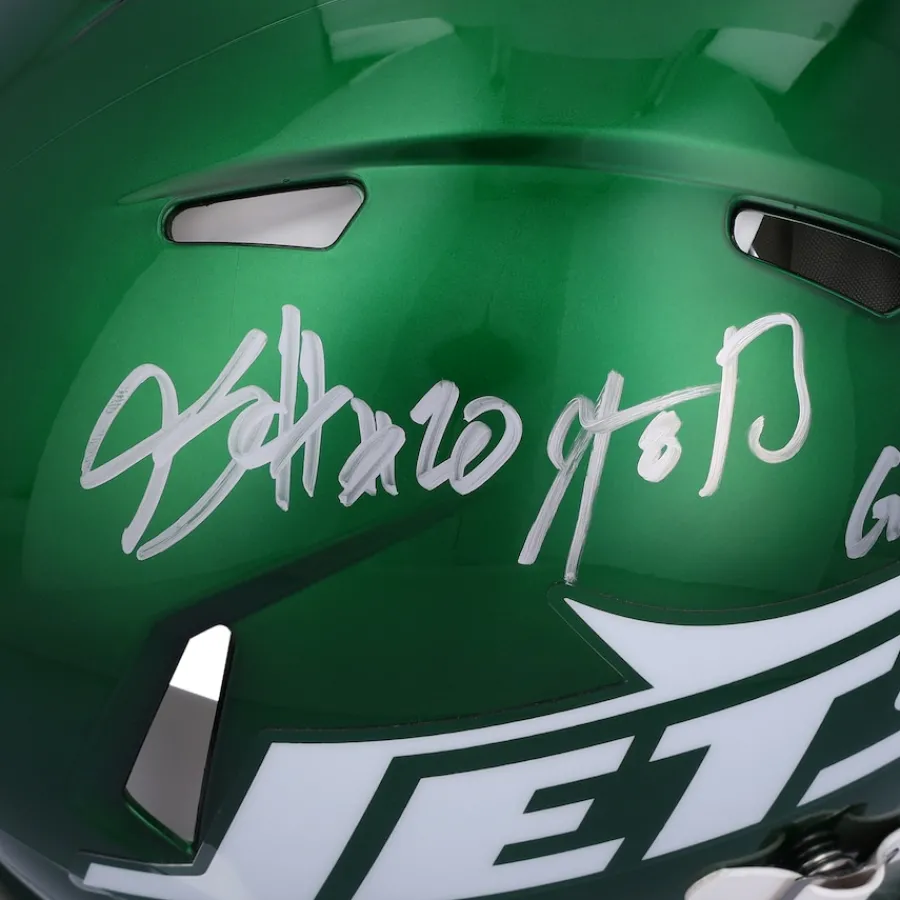 New York Jets Autographed Items | Helmets^Aaron Rodgers, Breece Hall & Garrett Wilson Autographed 2024 Riddell Speed Authentic Helmet
