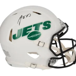 New York Jets Autographed Items | Helmets^Aaron Rodgers Autographed Riddell Flat White Speed Authentic Helmet