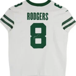 New York Jets Autographed Items | Collectible Jerseys^Aaron Rodgers Autographed White F.U.S.E. Nike Elite Jersey