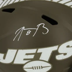 New York Jets Autographed Items^Aaron Rodgers Autographed Riddell 2022 Salute To Service Speed Replica Helmet