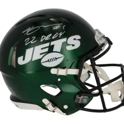 New York Jets Autographed Items | Helmets^Ahmad Sauce Gardner Autographed Riddell Speed Authentic Helmet With "22 DROY" Inscription