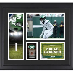 New York Jets Wall Art | Photos^Ahmad Sauce Gardner Framed 15" X 17" Player Collage With A Piece Of Game-Used Ball