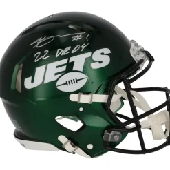 New York Jets Autographed Items | Helmets^Ahmad Sauce Gardner Autographed Riddell Speed Authentic Helmet With "22 DROY" Inscription