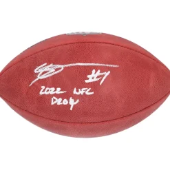 New York Jets Autographed Items | Footballs^Ahmad Sauce Gardner Autographed Wilson Duke Full Color Football With