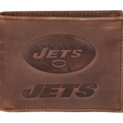New York Jets Accessories | Checkbooks-Wallets^Brown Bifold Leather Wallet