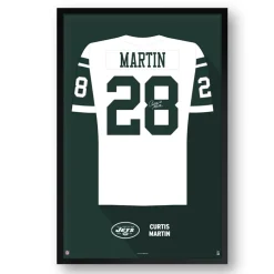 New York Jets Wall Art | Wall Art^Curtis Martin Framed 14" X 20" Retired Jersey Art Print