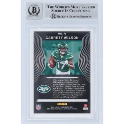 New York Jets Trading Cards^Garrett Wilson Autographed 2022 Panini Illusions #77 Beckett Fanatics Witnessed Authenticated 9/10 Rookie Card