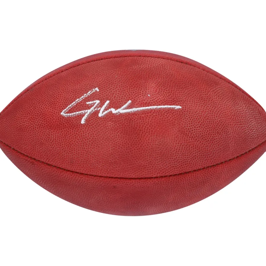 New York Jets Autographed Items | Footballs^Garrett Wilson Autographed Wilson Duke Full Color Logo Pro Football