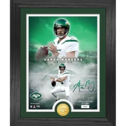 New York Jets Photos | Plaques^Highland Mint Aaron Rodgers 13'' X 16'' Legends Bronze Coin Photo Mint
