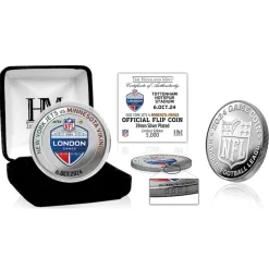 New York Jets Coins^Highland Mint Vs. Minnesota Vikings 2024 NFL London Games 39mm Silver Plated Coin