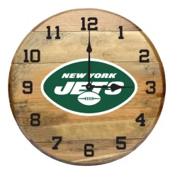 New York Jets Clocks^Imperial Oak Barrel Clock