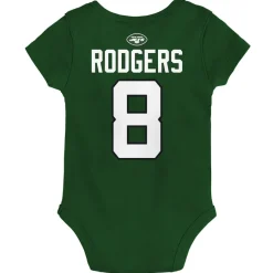 Kids New York Jets Rompers^Infant Aaron Rodgers Green Mainliner Player Name & Number Bodysuit
