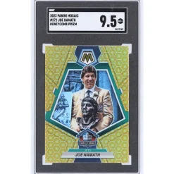 New York Jets Trading Cards^Joe Namath 2023 Panini Mosaic Honeycomb Case Hit #272 SGC Authenticated 9.5 Card