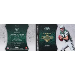 New York Jets Trading Cards^Joe Namath Autographed 2010 Topps Five Star Triple Relic #SB-JN #1/1 Card