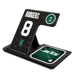 New York Jets Phone Cases | Electronics^Keyscaper Aaron Rodgers Ready 3-in-1 Charging Station