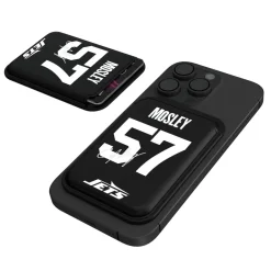 New York Jets Checkbooks-Wallets^Keyscaper C.J. Mosley Black Magnetic Credit Card Wallet
