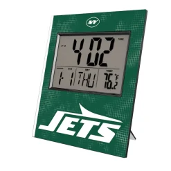 New York Jets Clocks^Keyscaper Cross Hatch Digital Desk Clock