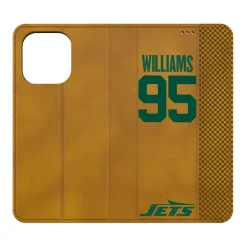 New York Jets Phone Cases | Electronics^Keyscaper Quinnen Williams Brown Folio IPhone Case
