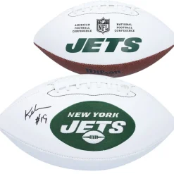 New York Jets Autographed Items | Footballs^Keyshawn Johnson Autographed Wilson White Panel Football