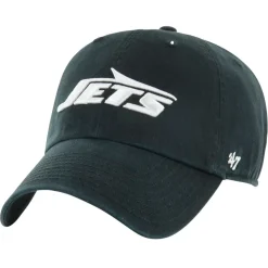 New York Jets Hats | Men^Men's '47 Black Secondary Clean Up Adjustable Hat