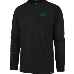 New York Jets Long Sleeved^Men's '47 Black Premier Franklin Long Sleeve T-Shirt