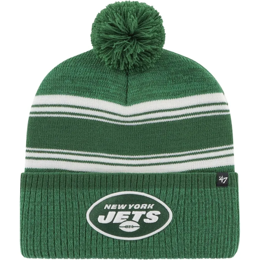New York Jets Knit^Men's '47 Green Fadeout Cuffed Knit Hat With Pom