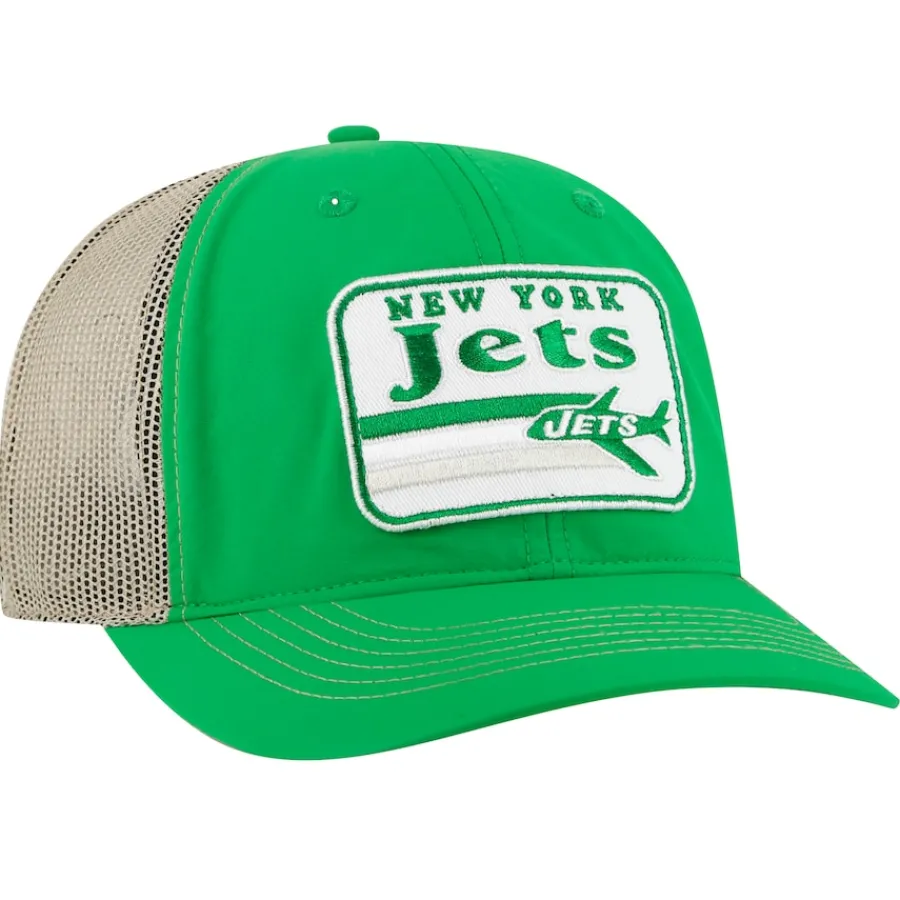 New York Jets Adjustable^Men's '47 Kelly Green/Natural Campscape Relaxed Trucker Adjustable Hat