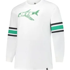 New York Jets Big & Tall^Men's '47 White Big & Tall Premier Brex Long Sleeve T-Shirt