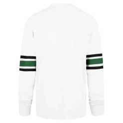New York Jets Long Sleeved^Men's '47 White Gridiron Throwback Premier Brex Long Sleeve T-Shirt
