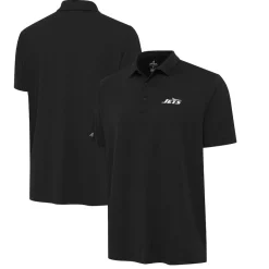 New York Jets Polos^Men's Antigua Black Reprocess Polo