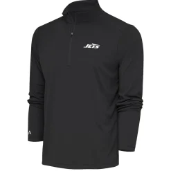 New York Jets Jackets | Sweatshirts & Fleece^Men's Antigua Gray Tribute Quarter-Zip Pullover Top