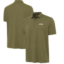 New York Jets Polos^Men's Antigua Olive Reprocess Polo