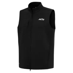 New York Jets Jackets^Men's Antigua Black Demand Full-Zip Vest