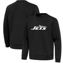New York Jets Jackets^Men's Antigua Black Relevant Lightweight Pullover Sweatshirt