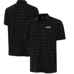 New York Jets Polos | Big & Tall^Men's Antigua Black Big & Tall Tunnel Polo