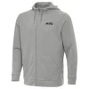 New York Jets Jackets^Men's Antigua Heather Gray Effortless Full-Zip Hoodie