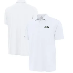 New York Jets Polos^Men's Antigua White Era Polo