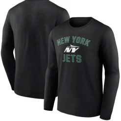 New York Jets Long Sleeved^Men's Black Victory Arch Long Sleeve T-Shirt