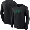New York Jets Long Sleeved^Men's Black Secondary Logo Long Sleeve T-Shirt