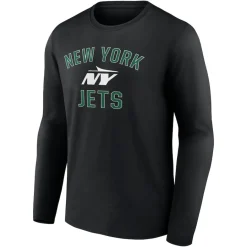 New York Jets Long Sleeved^Men's Black Victory Arch Long Sleeve T-Shirt