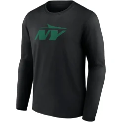 New York Jets Long Sleeved^Men's Black Secondary Logo Long Sleeve T-Shirt