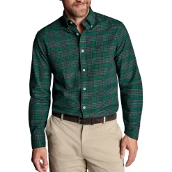 New York Jets Sweaters & Dress Shirts^Men's Charles Tyrwhitt Green Slim Fit Oxford Button-Down Shirt