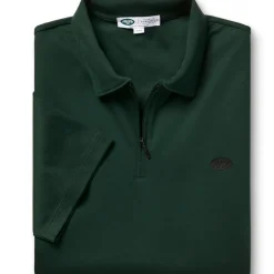New York Jets Polos^Men's Charles Tyrwhitt Green Quarter-Zip Polo