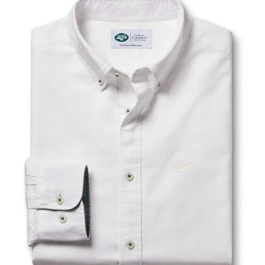New York Jets Sweaters & Dress Shirts^Men's Charles Tyrwhitt White Slim Fit Oxford Button-Down Shirt