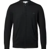 New York Jets Sweaters & Dress Shirts | Sweatshirts & Fleece^Men's Charles Tyrwhitt Black Merino Full-Zip Sweater