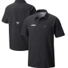 New York Jets Sweaters & Dress Shirts^Men's Columbia Black Slack Tide Omni-Wick Button-Up Camp Shirt