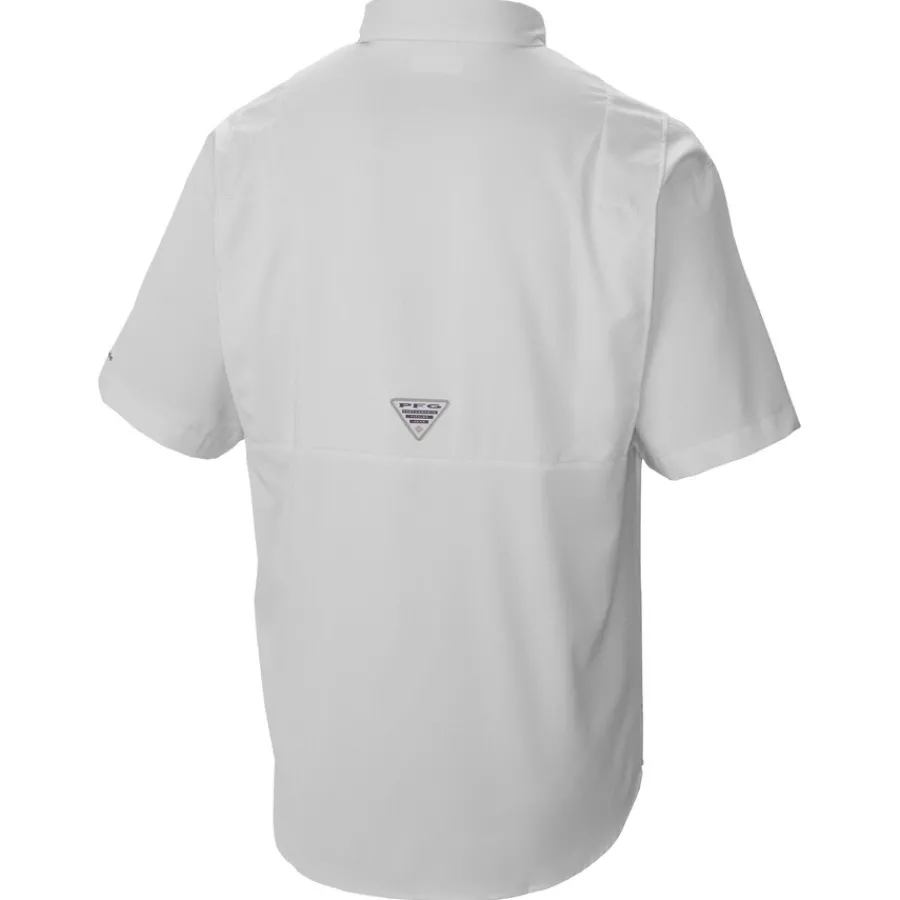 New York Jets Polos | Sweaters & Dress Shirts^Men's Columbia White Tamiami Omni-Shade Button-Down Shirt
