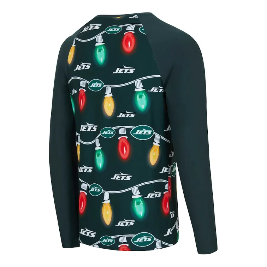 New York Jets Underwear & Sleepwear^Men's Concepts Sport Hunter Green Garland Knit Raglan Long Sleeve T-Shirt And Pants Set